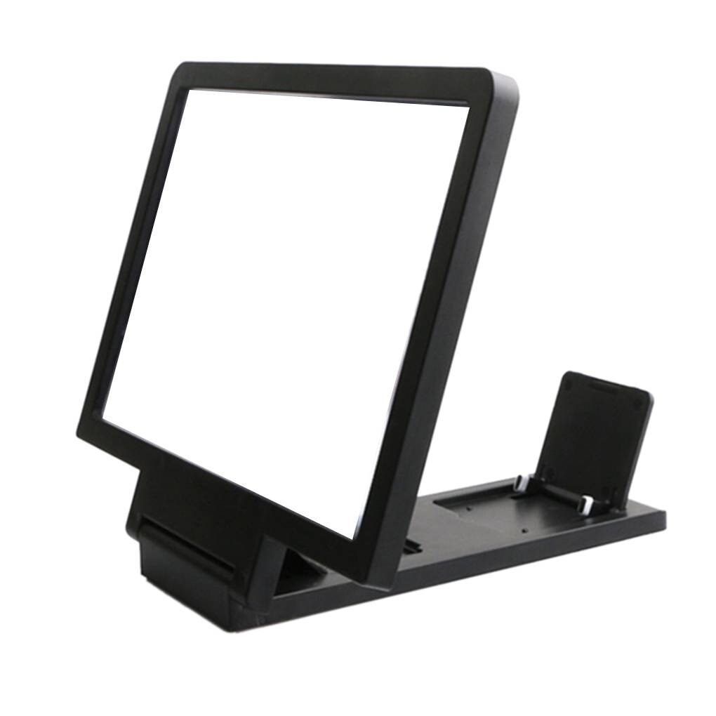 AMPLIFICADOR DE PANTALLA 3D, lupa para teléfono, soporte de vídeo HD, plegable, agrandado,: Negro