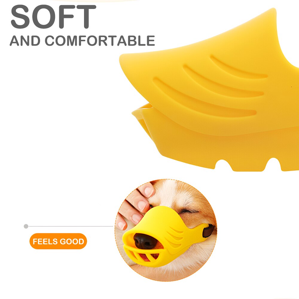 Dog Muzzle Silicone Cute Duck Mouth Mask Muzzle Bark Bite storng Stop Small Dog Anti-bite Masks Dog Products Pets Accessories