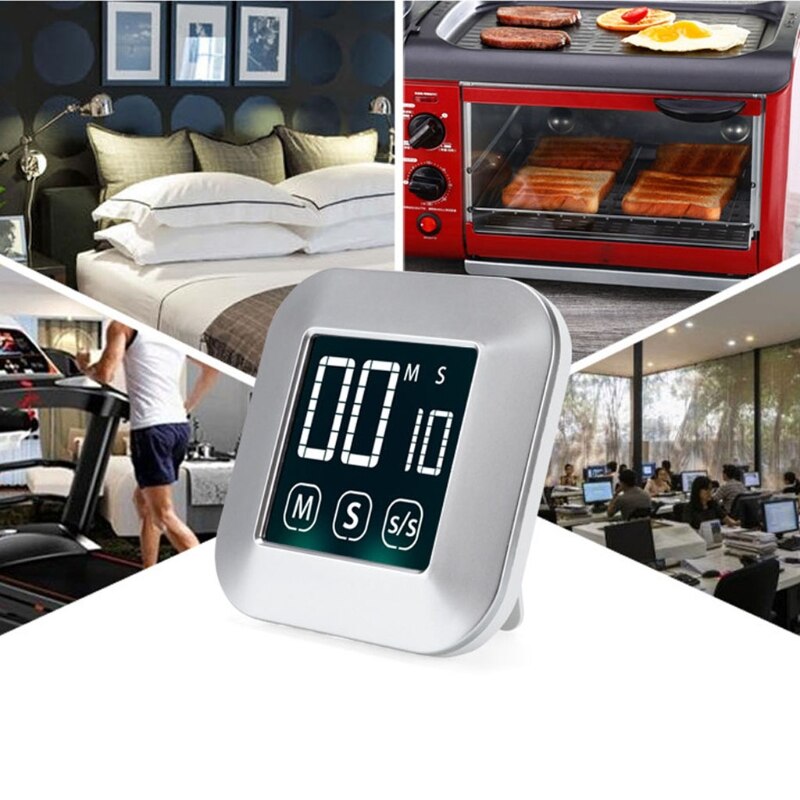 Magnetic LCD Digital Touch Screen Kitchen Timer ，with Backlight Countdown Count UP Timer, Kitchen Clock, For Kitchen, Co