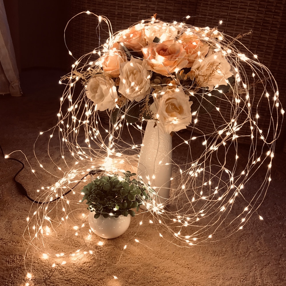 600 LEDs Vines lights Copper Wire Branch lights led fairy string lights Plug-In Adapter Cafe Christmas Wedding Party Decoration