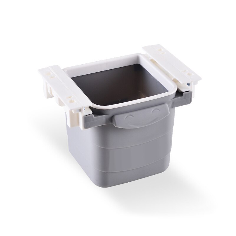 O lixo retrátil da lata de lixo da tração invisível do escritório da lata de mesa do agregado familiar da gaveta do lixo sob tabelas push-pull escaninhos de lixo portáteis: gray A
