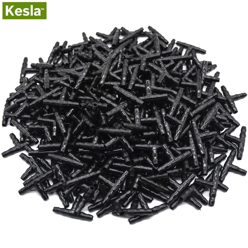 Kesla 100-500pc muovinen tiputin kastelu kasvaa tee 1/4 tuuman letkuliittimen liitosletku ulkokastelutyökalut 4mm/7mm letkulle