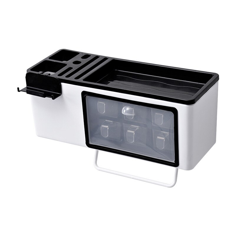 Cremalheira de especiarias de parede material de grau alimentício multi-função cremalheira tempero de baunilha jar armazenamento rack de cozinha caixa de armazenamento: Wall-mounted-White