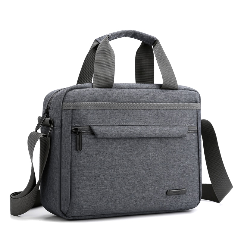 Laamei Men Briefcase Casual Canvas Handbags Male Shoulder Messenger Bag Travel Laptop Handbags Multifunction Bag: gray