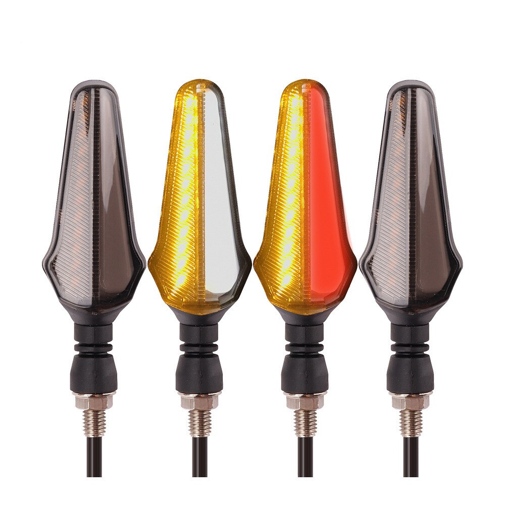 2 Pack Motorcycle Turn Signal LED Strong Light 2 In 1 Low Power Motorcycle Indicator Flow Turn Signal Light Easy Installation