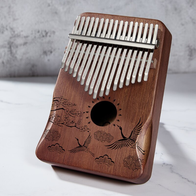 Kalimba 17 Clés En Acajou - Piano à Pouce Avec Guide Et Accessoires - Pour Débutants Et Adultes