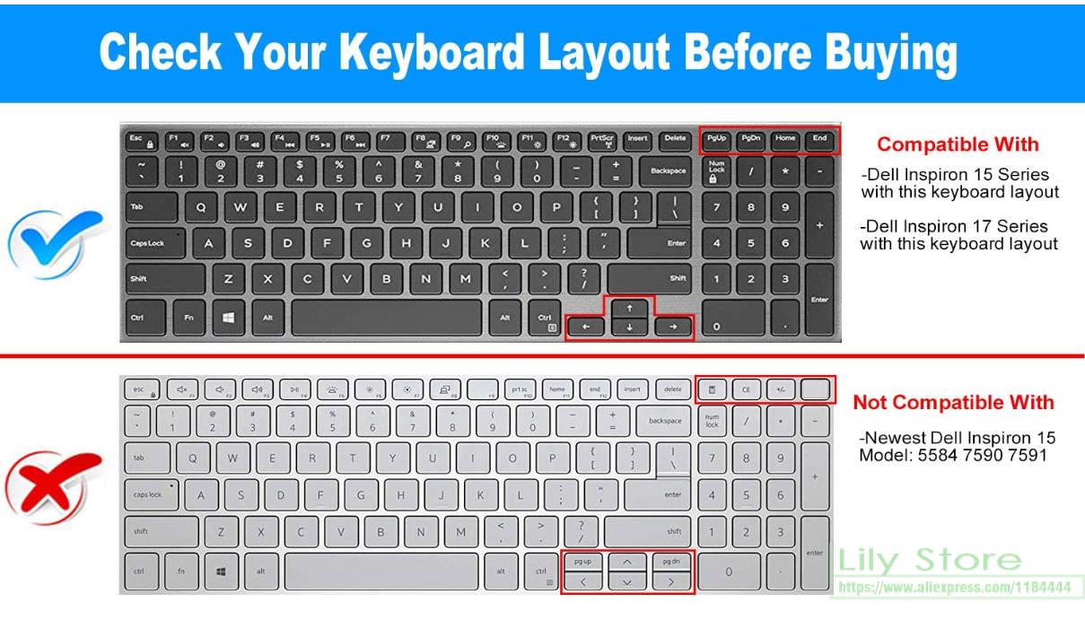 15.6 inch laptop keyboard cover Protector for Dell inspiron 15 7559 7000 3543 3559 3558 5559 3000 5000 15CR series 15cr-4528b