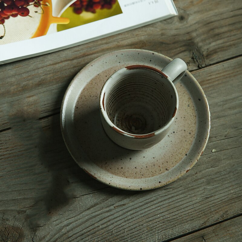 Antowall Retro Stijl Handgeschilderde Mok Koffie Melk Mok Met Schotel Ontbijt Mok