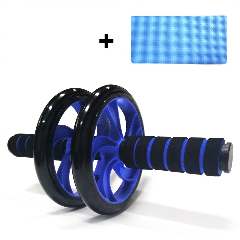 Gym Trainer Ab Roller Training Home Fitness Double Wheel stable Abdominal Power Wheel abdomen Muscle Exercise Equipment: blue  1