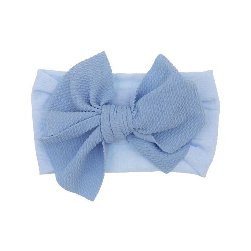 Baby nylon hoofdband zachte strik tulband haarbanden voor meisjes hoofdbanden elastische hoofddoek kinderhaaraccessoires: Hemelsblauw
