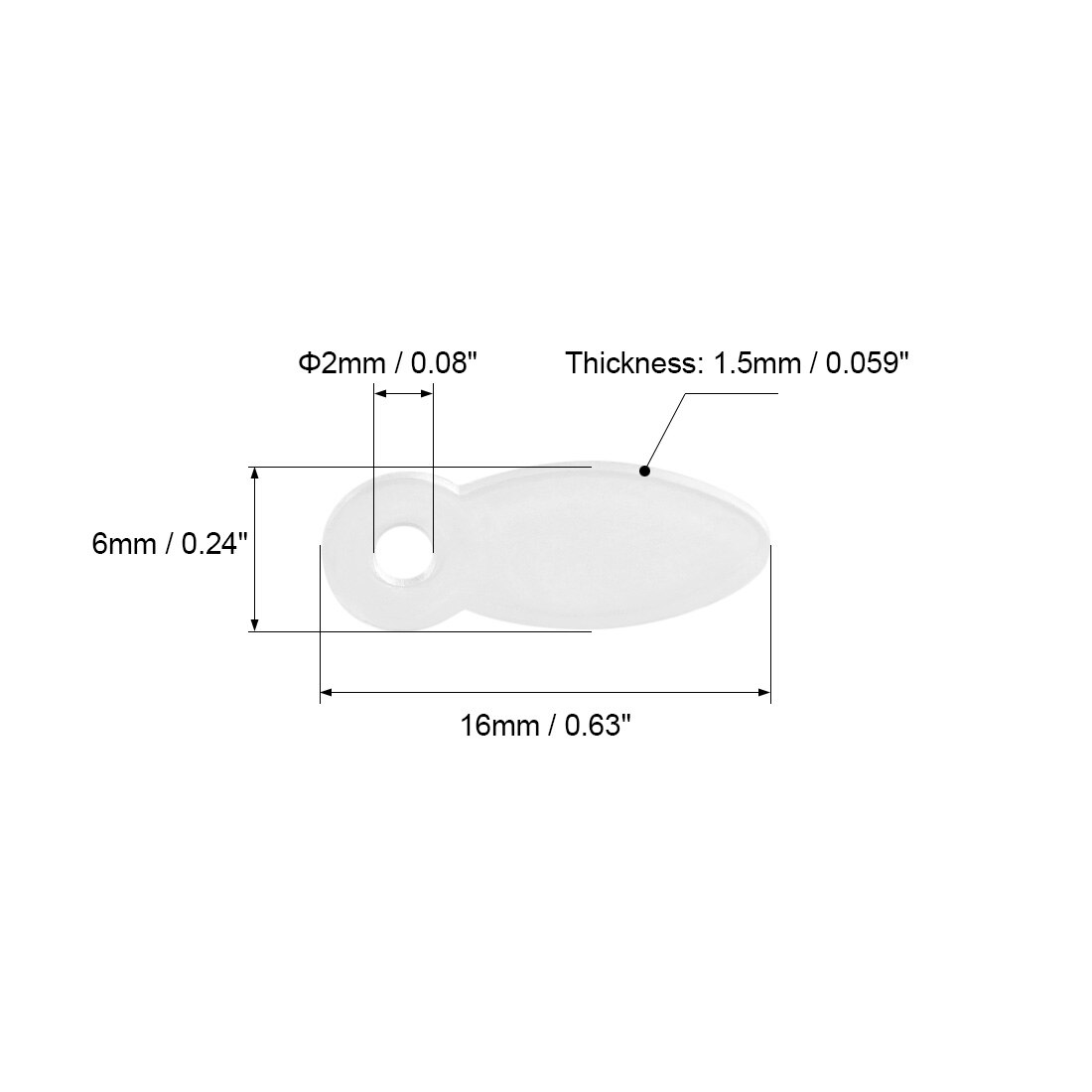 Uxcell Frame Turn Knop, 3/5 "Plastic Shape Met Schroeven Voor Opknoping Foto 'S, 100 Pcs (Clear)