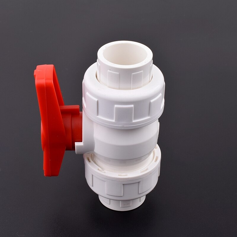 1Pc 20/25/32/40/50mm PVC Pipe Union Ball Valve Garden Irrigation Water Pipe Connector Aquarium Adapter Slip Shut Valve