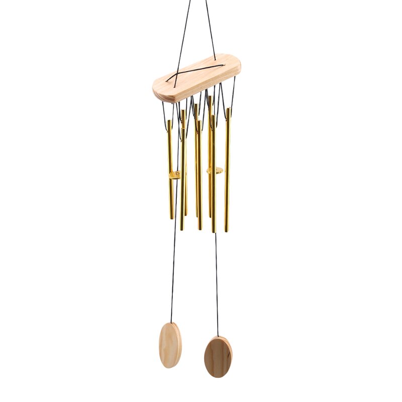Metal Tubes Solid Wood Anti Rust Sound Antique Wind Chimes Bells Indoor Outdoor Yard Hanging