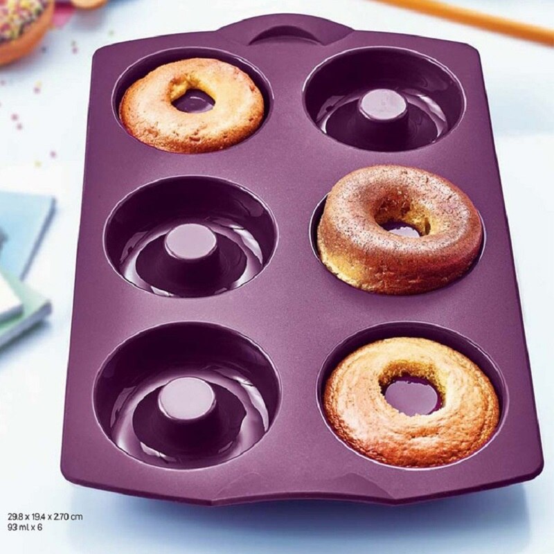 Siliconen Donut Bakvorm, Tupperware, Lila Cakevorm Siliconen