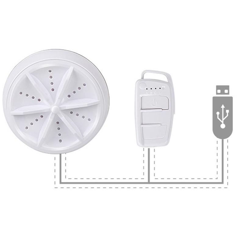 Ultrasonic Turbo Washing Machine Portable Travel Washer Mini Cleaning Clothing Washing Machine Rotating Tool Bubble Turbo H8K7: Default Title