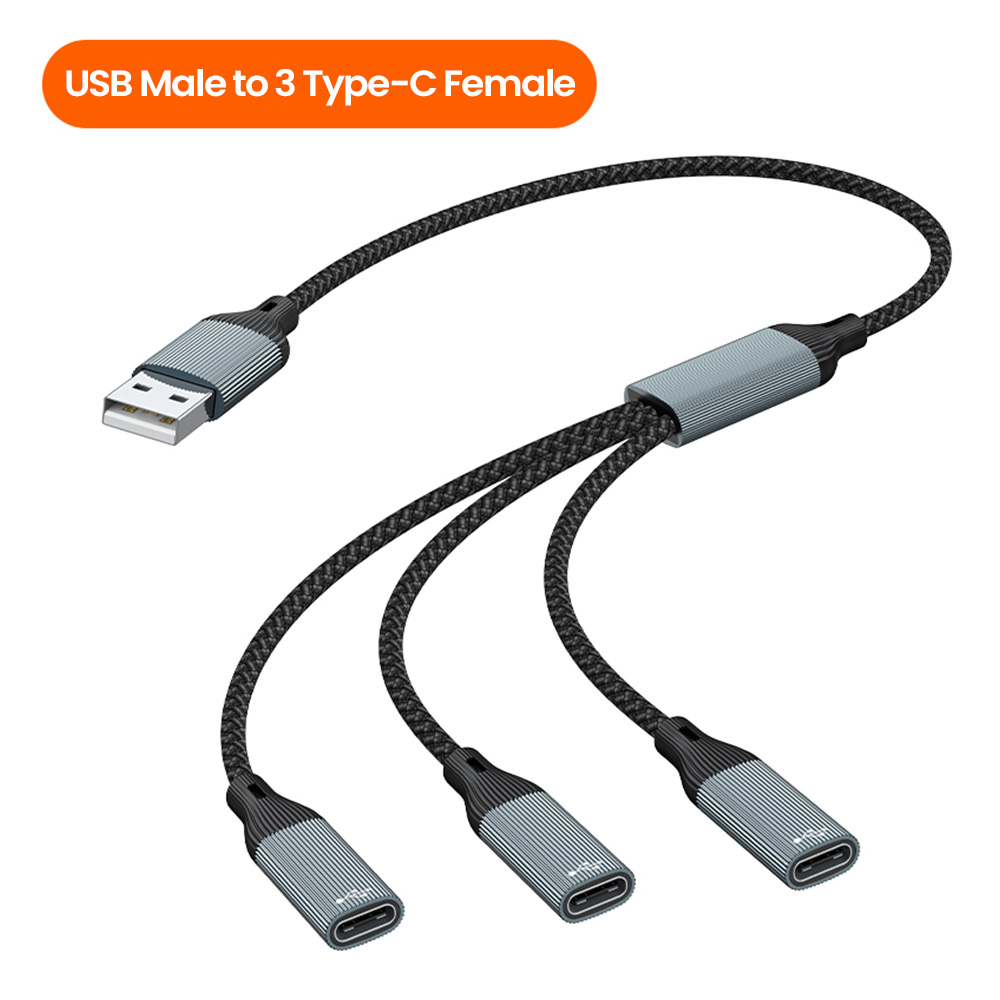 USB Type C HUB Meerdere splitteradapter OTG-gegevensoverdracht 3/2 poort USB Power Oplaadhub Kabelconnectoradapter: orange