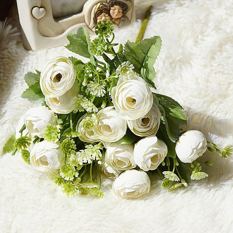 Koreansk snöflingate rosor bukett för scrapbooking heminredning tillbehör bröllop dekorativa blommor konstgjorda växter: 1