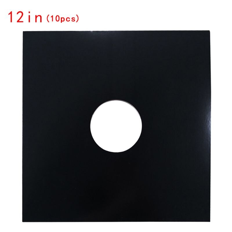 10PCS Anti-static Hard Shell Paper Inner Sleeves Polylined Protectors with Hole for 7/10/12 Inches LP Vinyl Record Album Accesso: BK-1