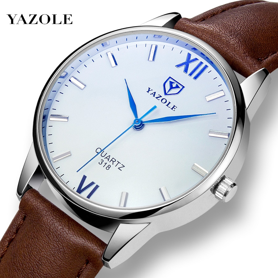 YAZOLE-montre à Quartz pour homme d'affaires, classique chronographe, bracelet en cuir pour homme