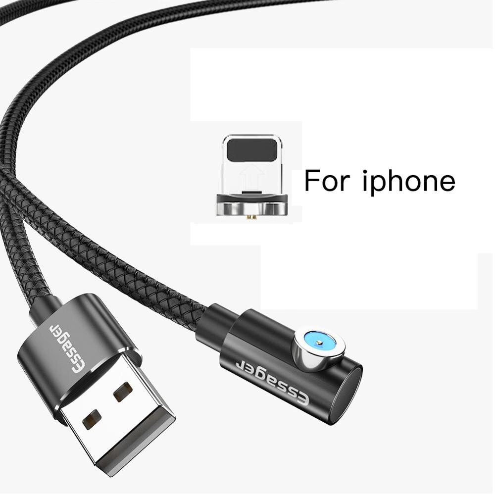 Magnetische USB Kabel Schnelle Lade USB Typ C Kabel Magnet Ladegerät Daten Ladung Micro USB Kabel Handy Kabel USB schnur: Black Lightning / 1m