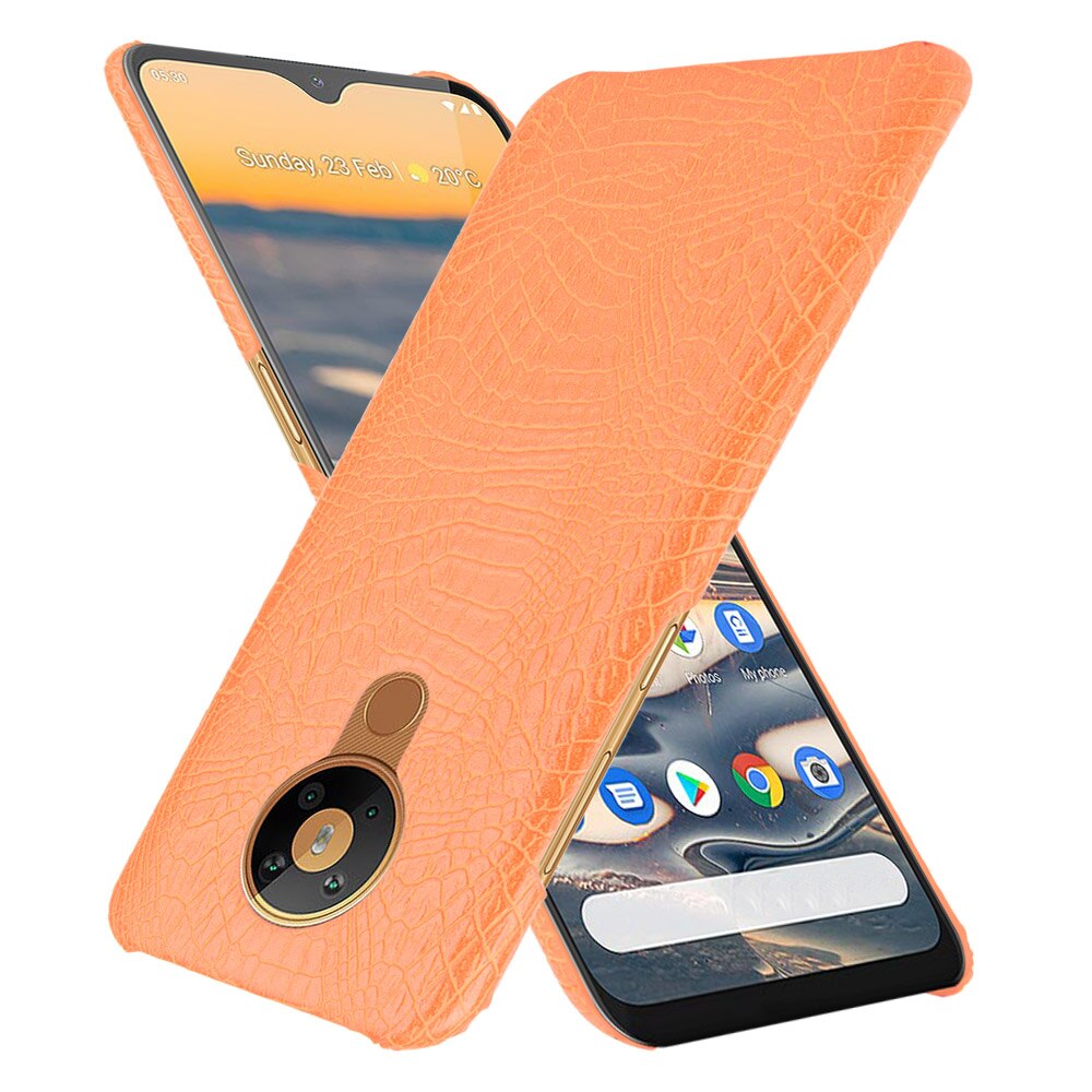 Pokrowiec na Nokia 5.3 Crocodiel tekstura PU skórzany pokrowiec z twardego plastiku pokrowiec na Nokia 5.3 TA-1234 TA-1223 TA-1227 TA-1229: Pomarańczowy