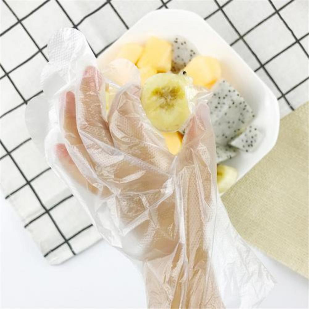 100PCS Plastic Clear Disposable Gloves Garden Restaurant Home Children Gloves Children's Disposable Gloves