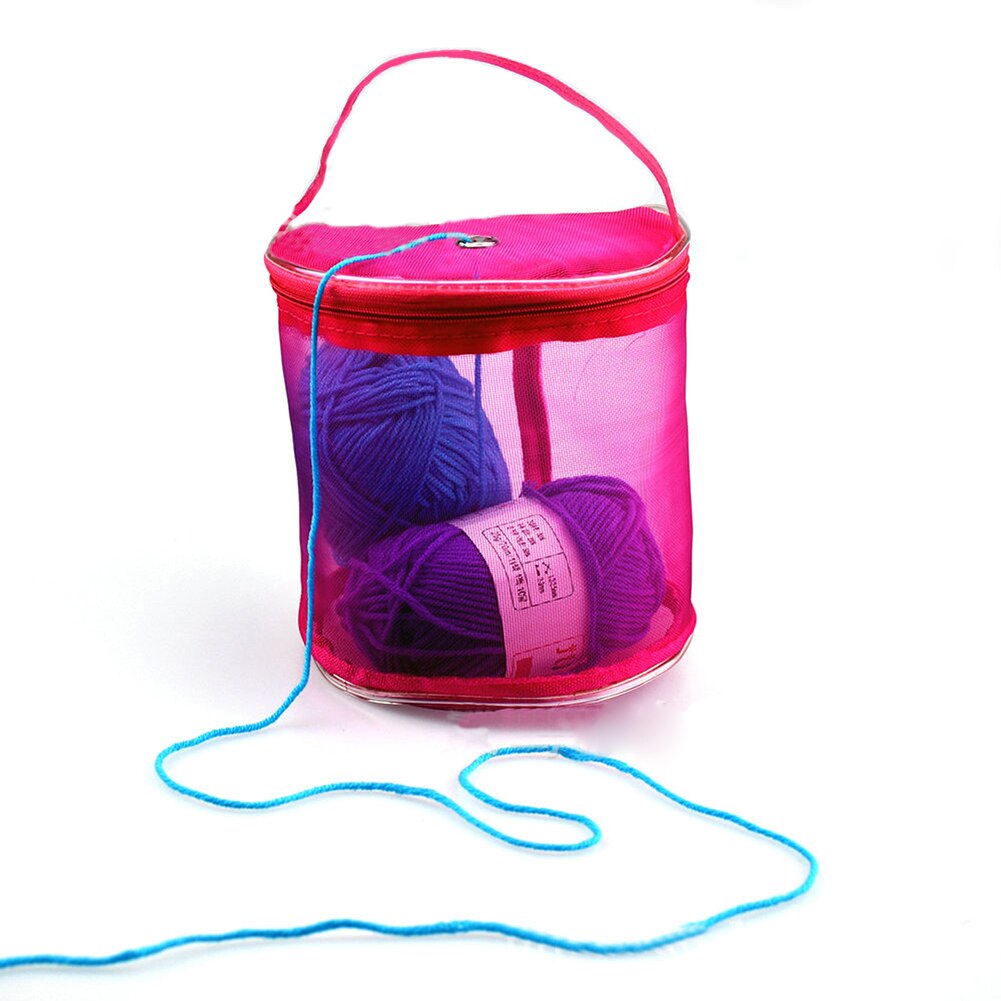 Kit de bolsa de malla para tejido a mano, organizador de herramientas, bolsa de hilo para tejer a mano, soporte de malla de almacenamiento