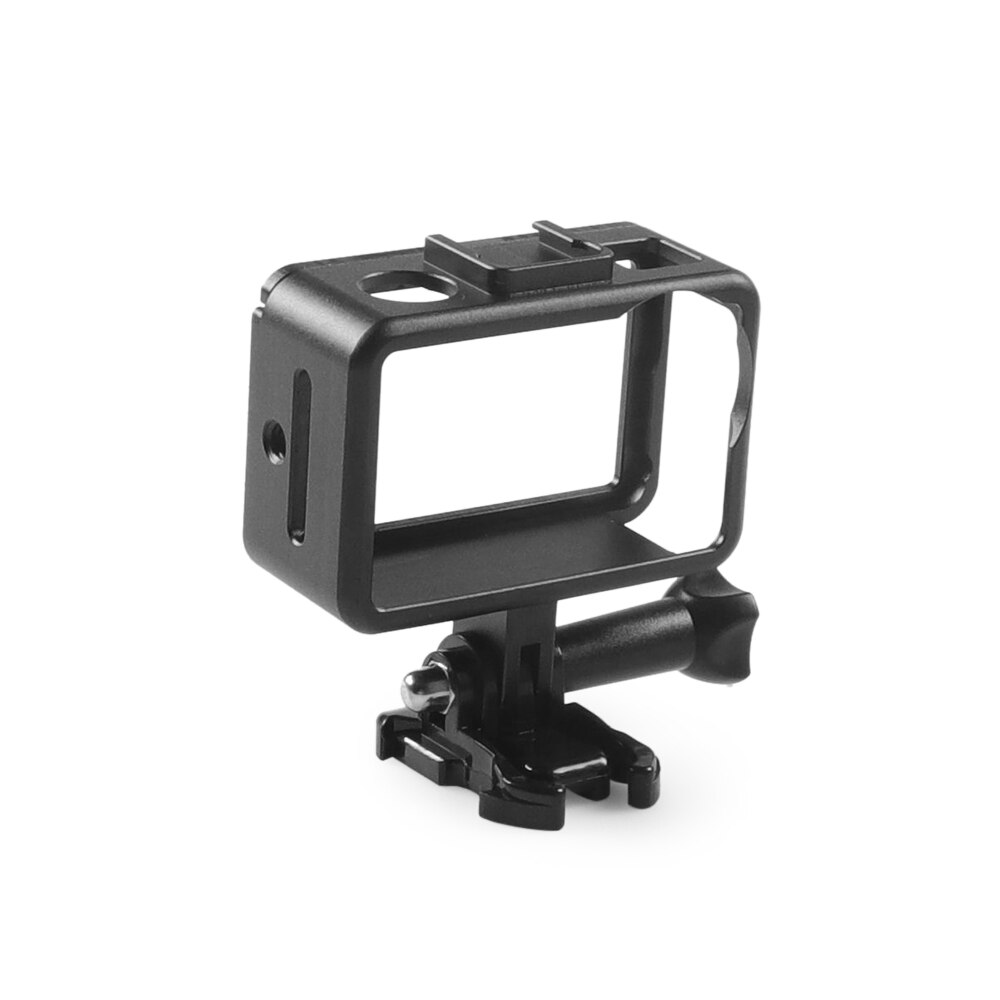 Liga de alumínio Gaiola Caso Adaptador para DJI Vlog OSMO ACTION Camera Shell Habitação Quadro com Sapata Fria para DIODO EMISSOR de Luz microfone