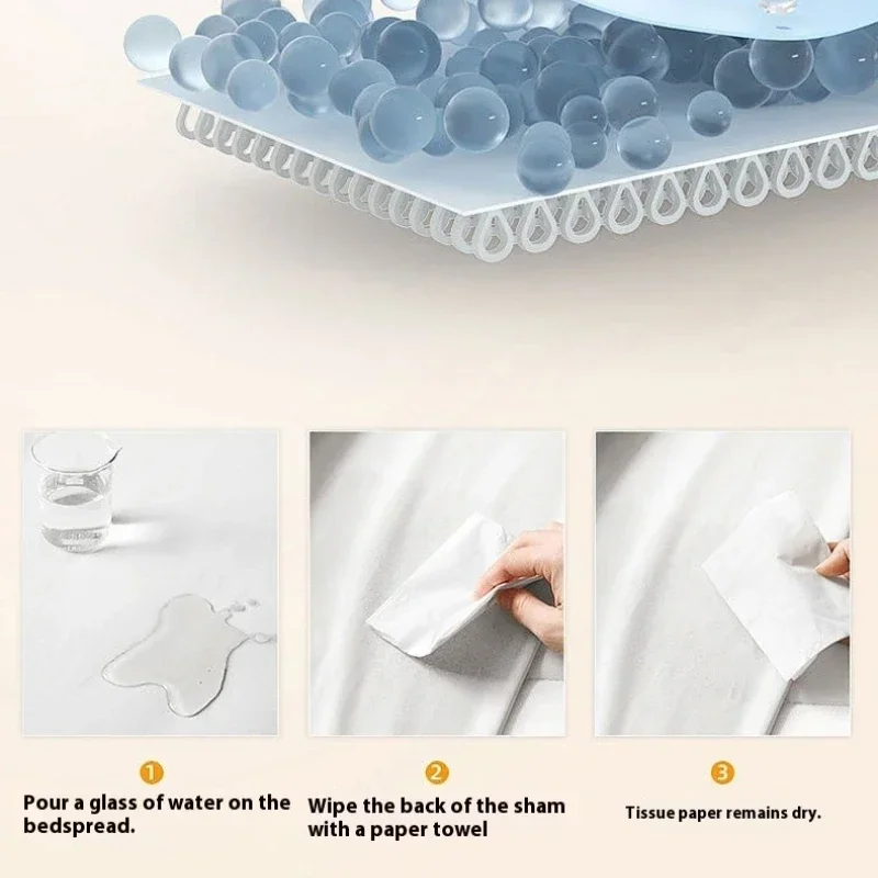 Vanntett madrassbeskytter sengetøy vattert overmadrass med elastisk bånd mykt beskyttende sengeteppe bettlaken 200 x 220