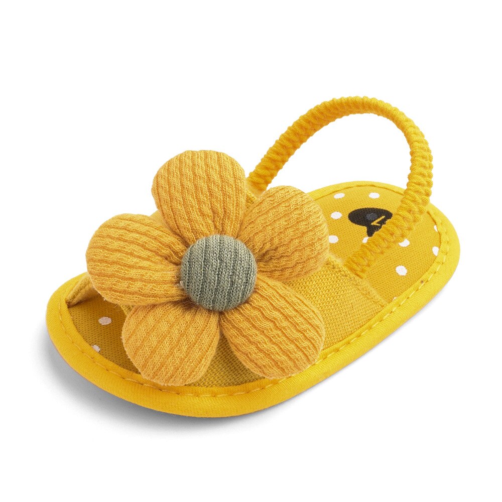 Zomer Zonnebloem Baby Sandalen Zachte Bodem Peuter Schoenen 0-1 Jaar Oude Baby Meisjes Baby Schoenen Meisjes baby Boy Schoenen: YELLOW / 12cm
