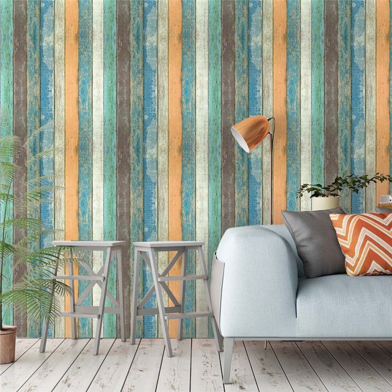 Papel tapiz autoadhesivo de vinilo 3D, rayas gverticales de imitación de madera, papel de Contacto extraíble, renovación de muebles, decoración del hogar