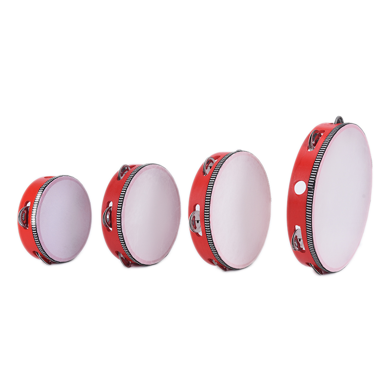 Pandereta de mano de 15/18/20CM, campana de tambor, cascabeles de Metal de abedul, instrumento educativo Musical de percusión para juegos de KTV para niños