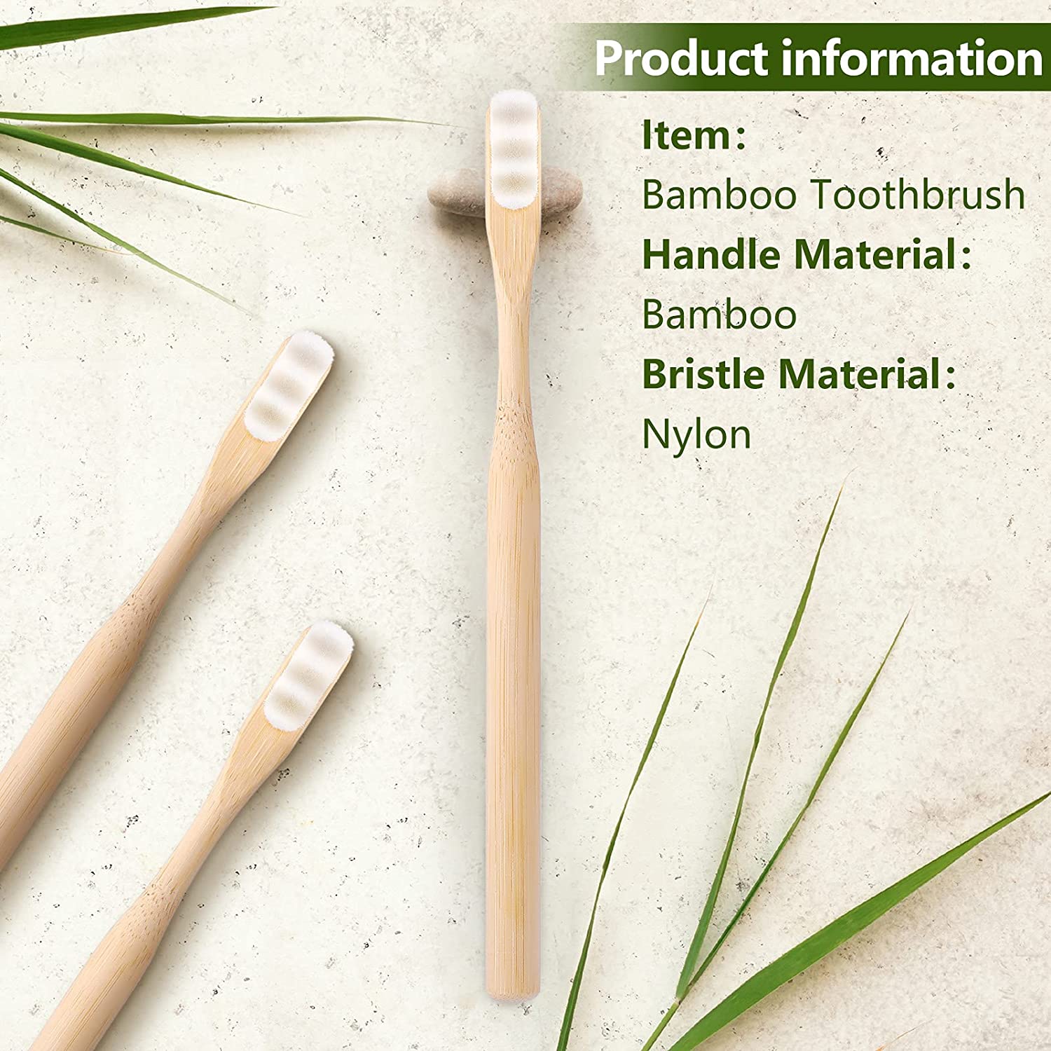 1-10pcs Bamboo Toothbrush Extra Soft Bristles 20000 Micro Nano Manual Toothbrushes for Sensitive Teeth Gum BPA-Free Eco-Friendly