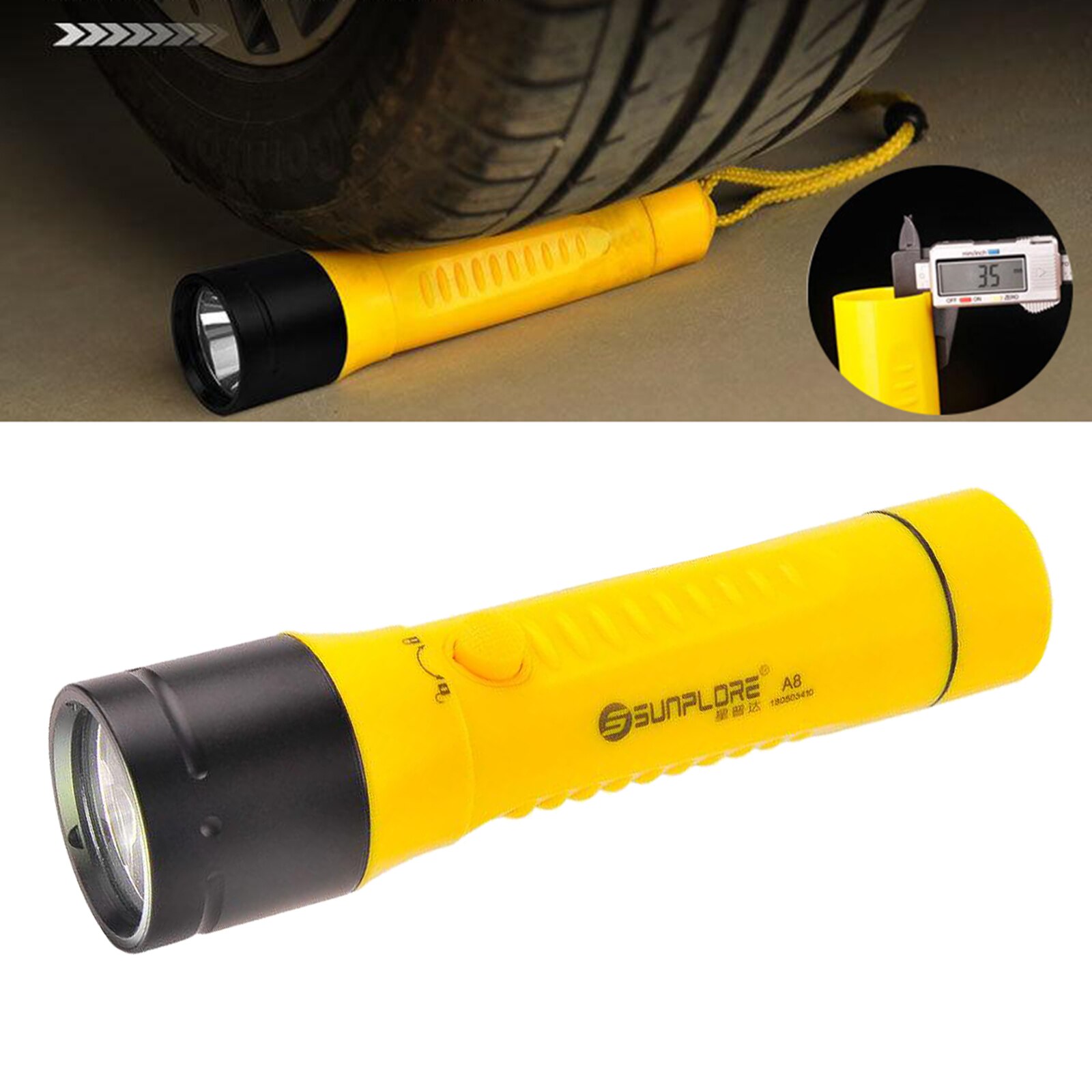 Linterna subacuática de buceo superbrillante, antorcha, iluminación para senderismo