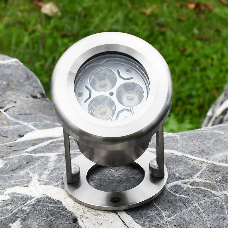 LED underwater light colorful spotlight ip68 waterproof stainless steel pool light 3w RGB changeable fountain lights pond lights