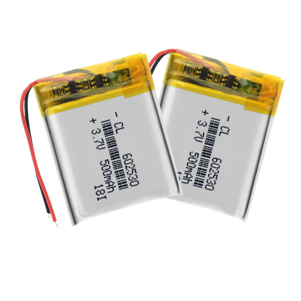 Baterias recarregáveis do li-íon da bateria 3.7 062530 602530 mah do polímero do lítio de 500 v para produtos de digitas da navegação dos brinquedos de mp3 mp4 gps: 2Pcs