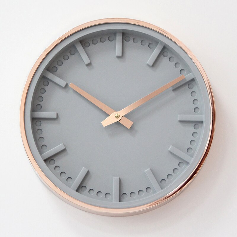 Nordic rose gold grey 3d väggklocka vardagsrum digital mute sovrum väggklocka metall zegar scienny 12 inch  ab50zb