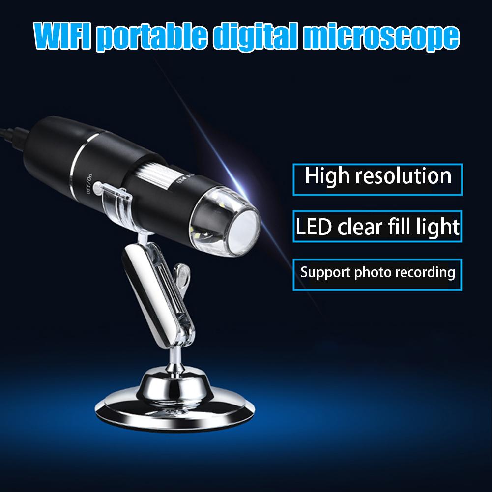 1000X/1600X Wifi/USB Microscope Digital Microscope Magnifier Camera 8LED w/Stand for Android IOS iPhone iPad Microscope