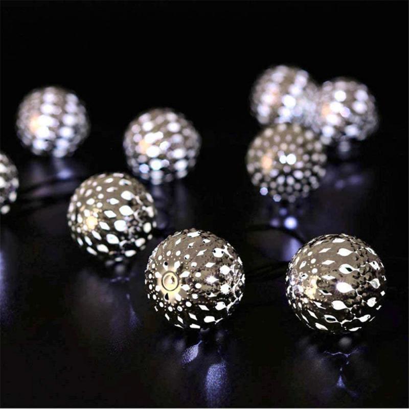 Solar Powered 20/30/50LED Strip Light Lighting Battery Round Ball Ligh Waterproof LED Strip Backlight Garden Decor Lamp