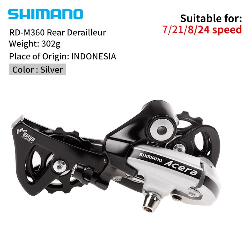 Deragliatore Posteriore Shimano Acera RD-M360 8v - Gabbia Lunga Per MTB E City Bike - Foto 4