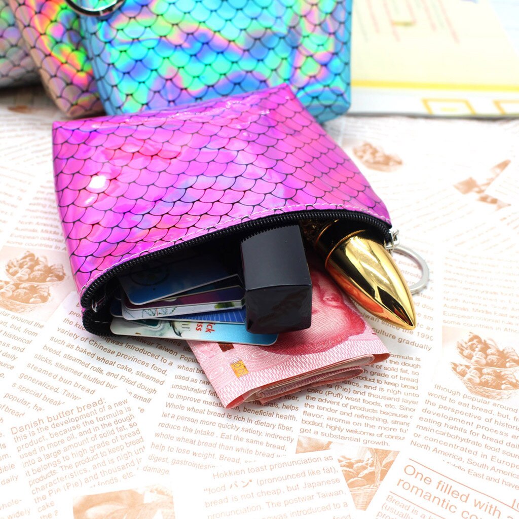 2019New fermeture éclair femmes fille impression fleur collations porte-monnaie portefeuille sac changement porte-clés avec poche