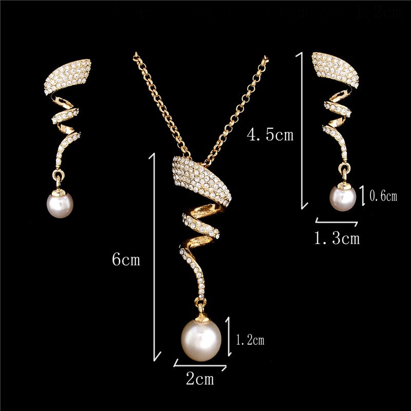 Ensemble de bijoux de perles en Imitation pour femmes, , perles autrichiennes, en strass, boucles d'oreilles, collier multicouche: F397