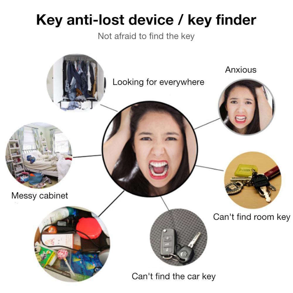 Mini Key Finder Ring Voice Control Anti Lost Leaf Whistle Key Finder Flashing Beeping Remote Kids Bag Wallet Locator Child