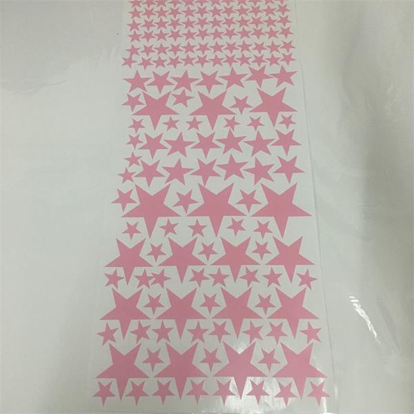163 stk blandet størrelse 3-9cm tegneserie svarte stjerner veggklistremerker til låve babyrom tapet hjemmeinnredning selvklebende pvc veggdekor: Rosa