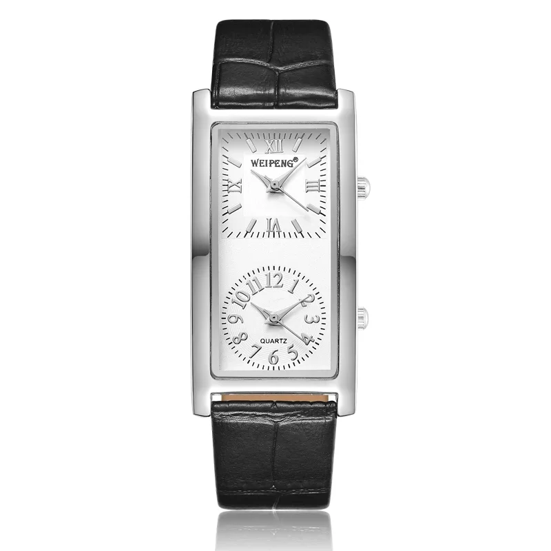 Reloj minimalista para mujer, 2 zonas horarias de doble esfera, reloj de pulsera a la para mujer, reloj de cuarzo, correa de cuero, reloj femenino