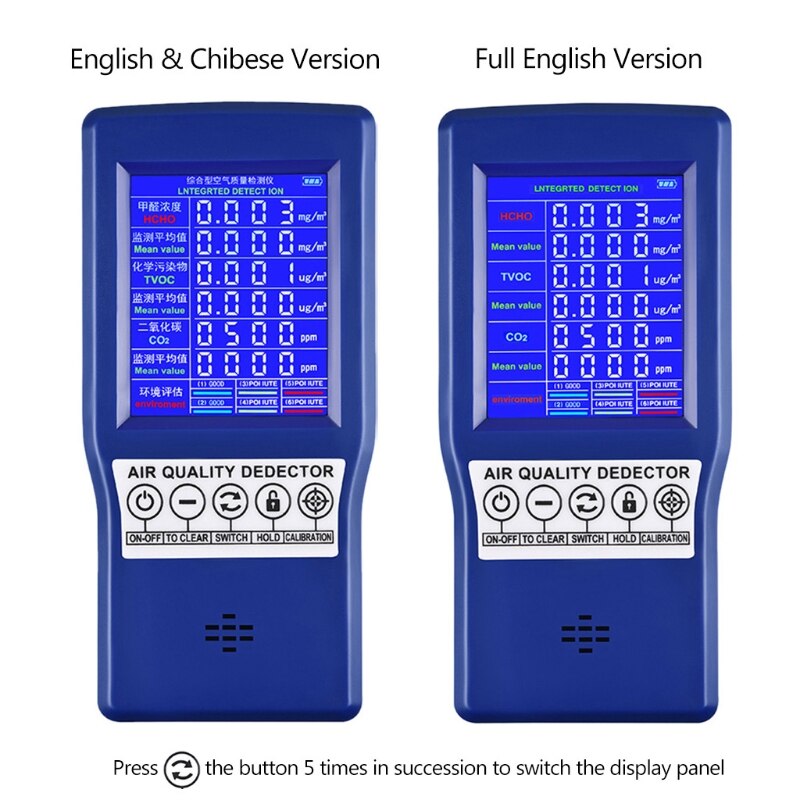 Uitstekende Lucht Monitor Detector Voor Tvoc Formaldehyde Detector Real Time Data Opname