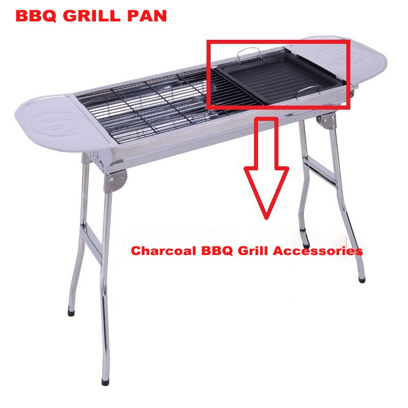 Sartén antiadherente de 30x25cm para barbacoa, plancha de superficie antiadherente, utensilio para barbacoa, accesorios para parrilla de barbacoa de carbón