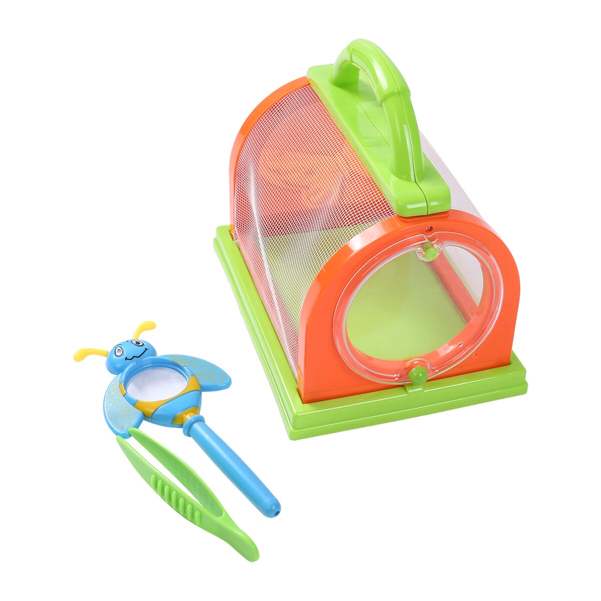 Insect Kooi Nylon Mesh Kleur Blok Ventilatie Insect Dozen Kleuterschool Omvangrijk Science Experiment Voerbox: Orange Green