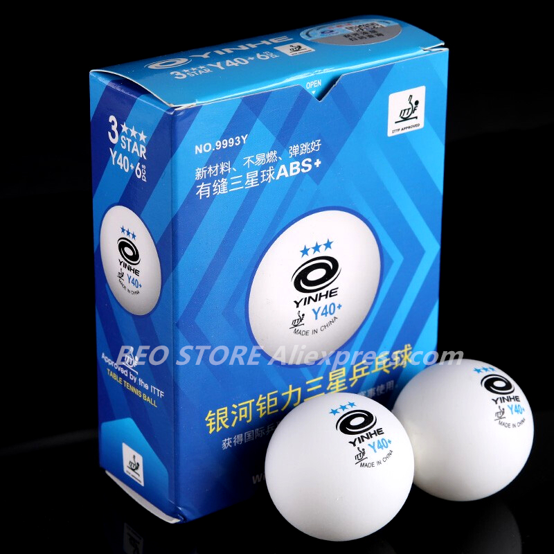 Yinhe 3- stjärniga  y40+  bordtennisbollar  (3 stjärniga, material 3- stjärniga sömmar mage bollar) plast poly pingis bollar