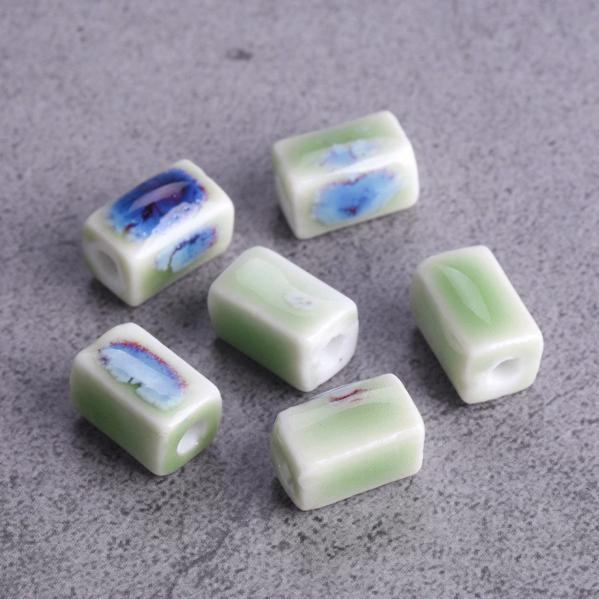 10 pièces Rectangle forme cuboïde 12x8mm fait à la main émaillé émail céramique porcelaine perles en vrac pour la fabrication de bijoux résultats de bricolage: Rose